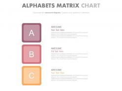 Ppt alphabet matrix chart for data analysis flat powerpoint design