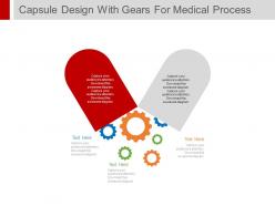 Ppt capsule design with gears for medical process control flat powerpoint design