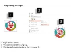 Ppt circular chart and target board for target selection flat powerpoint design