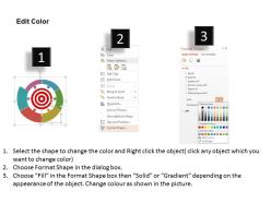 Ppt circular chart and target board for target selection flat powerpoint design