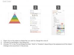 Ppt five staged triangle with icons for business data flat powerpoint design