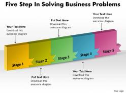 Ppt five step in solving free concept problems business powerpoint templates 5 stages