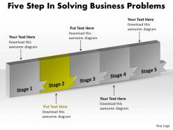 Ppt five step in solving free concept problems business powerpoint templates 5 stages
