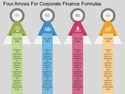 Ppt four arrows for corporate finance formulas flat powerpoint design