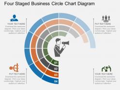 ppt Four Staged Business Circle Chart Diagram Flat Powerpoint Design