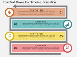 Ppt four text boxes for timeline formation flat powerpoint design