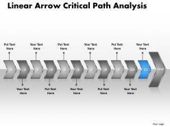 Ppt linear arrow critical path analysis business powerpoint templates 11 stages