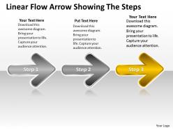 Ppt linear demo create flow chart powerpoint arrow showing the steps business templates 3 stages