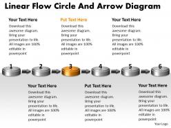 Ppt linear flow circle and arrow ishikawa diagram powerpoint template business templates 6 stages