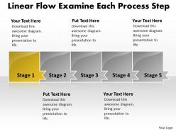 Ppt linear flow process charts examine each step business powerpoint templates 5 stages