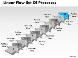 Ppt linear flow set of pocesses business powerpoint templates 12 stages