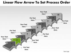Ppt linear flow shapes arrows powerpoint to set process order business templates 10 stages