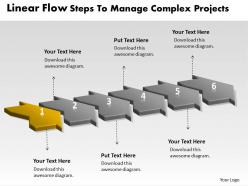 Ppt linear flow steps to manage complex projects business powerpoint templates 6 stages