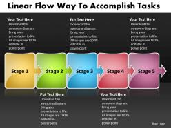 PPT linear flow way to accomplish tasks Business PowerPoint Templates 5 stages