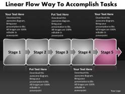 Ppt linear flow way to accomplish tasks business powerpoint templates 5 stages