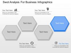 Ppt swot analysis for business infographics powerpoint template