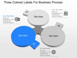 Ppt three colored labels for business process powerpoint template