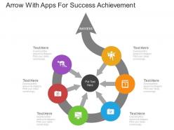 Ppts arrow with apps for success achievement flat powerpoint design