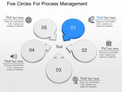 Ppts five circles for process management powerpoint template