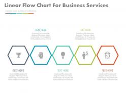 Ppts five staged linear flow chart for business services flat powerpoint design