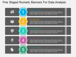 Ppts five staged numeric banners for data analysis flat powerpoint design