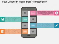 ppts Four Options In Mobile Data Representation Flat Powerpoint Design