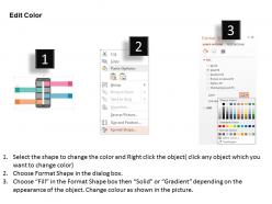 Ppts four options in mobile data representation flat powerpoint design
