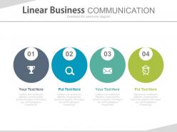 Ppts four staged linear business communication and time management flat powerpoint design