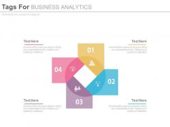Ppts four staged tags for business analytics flat powerpoint design