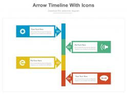 Ppts four text arrow timeline with icons flat powerpoint design