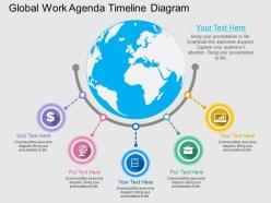 Ppts global work agenda timeline diagram flat powerpoint design