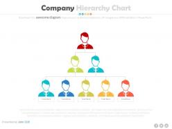 Ppts three staged company hierarchy chart for business flat powerpoint design