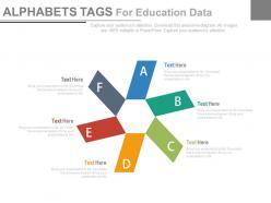 Pptx alphabet tags for education data flat powerpoint design