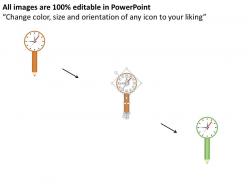 Pptx clock and pencil for time management flat powerpoint design