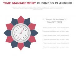 Pptx clock for time management and business planning flat powerpoint design