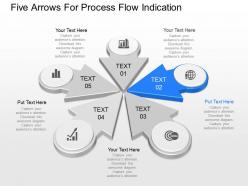 Pptx five arrows for process flow indication powerpoint template