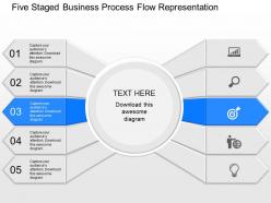 Pptx five staged business process flow representation powerpoint template