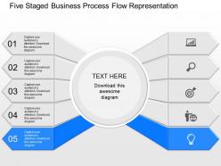 Pptx five staged business process flow representation powerpoint template