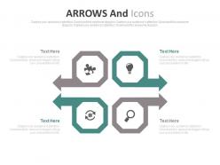 Pptx four arrows and icons for business idea generation flat powerpoint design