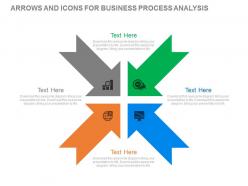 Pptx four arrows and icons for business process analysis flat powerpoint design