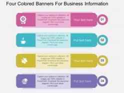 Pptx four colored banners for business information flat powerpoint design