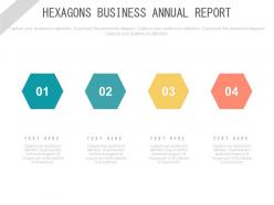 pptx Four Hexagons Business Annual Report Flat Powerpoint Design