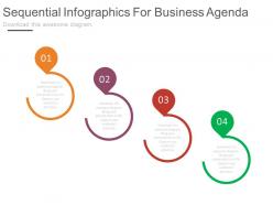 Pptx four sequential infographics for business agenda flat powerpoint design