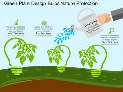 Pptx green plant design bulbs nature protection flat powerpoint design