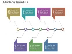 Pptx seven staged year based timeline for business agenda flat powerpoint design