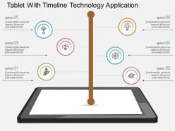 Pptx tablet with timeline technology application flat powerpoint design