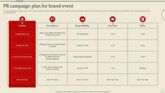 PR Campaign Plan For Brand Event