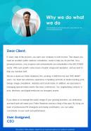 PR Campaign Proposal Why We Do What We Do One Pager Sample Example Document