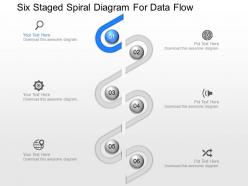 Pr six staged spiral diagram for data flow powerpoint template