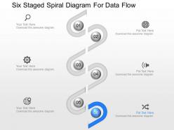 Pr six staged spiral diagram for data flow powerpoint template